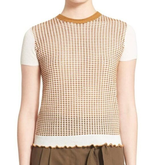 3.1 PHILLIP LIM S Lettuce Edge Shrunken Knit Tee - Picture 1 of 12